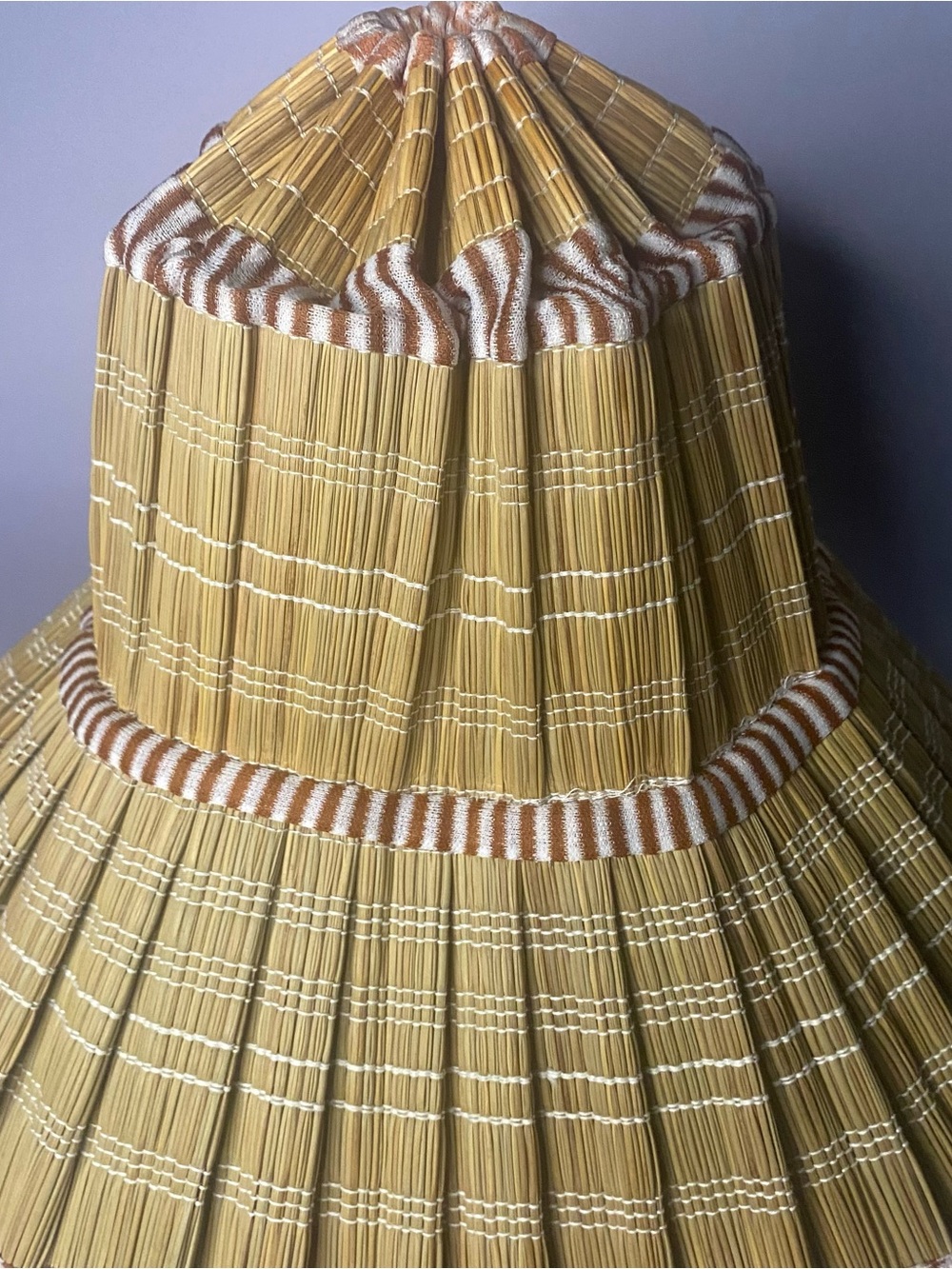 Vintage 1960s 1970s Foldable STRAW BUCKET SUN HAT Beach Travel Boho Rare! - Picture 12 of 15